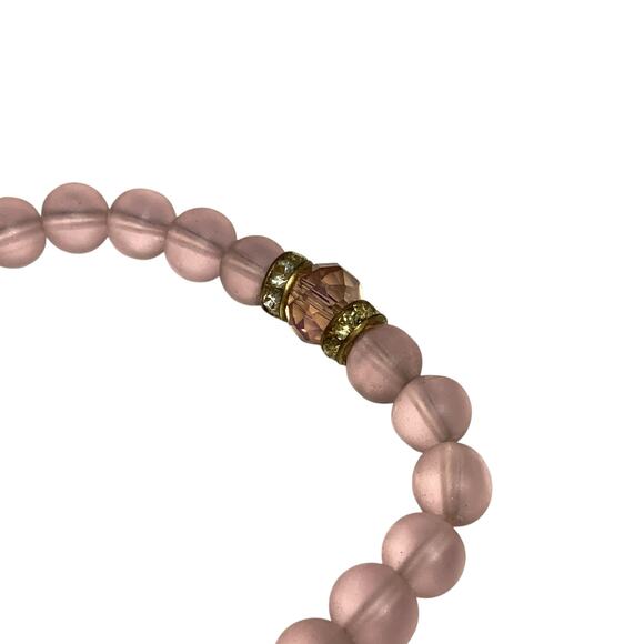 Rose Quartz Bracelet, Angel Charm Beaded Bracelet of Love and Healing Energy - Picture 4 of 5